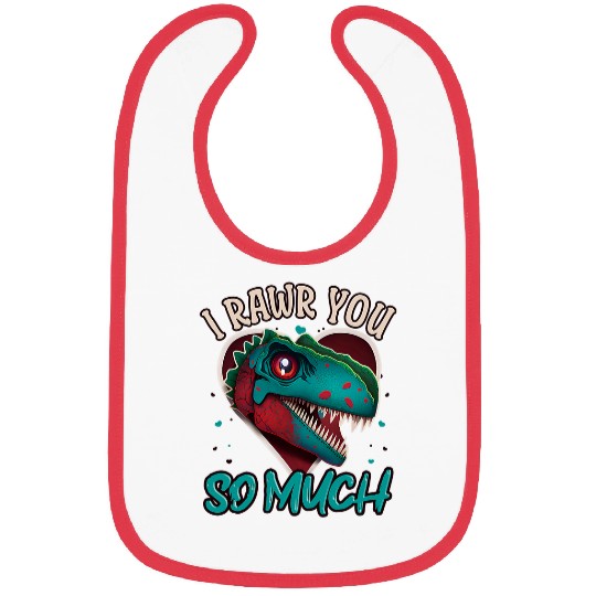 Dinosaur Pet Rawr You Much Design Dinosaur Valentines Day Bibs