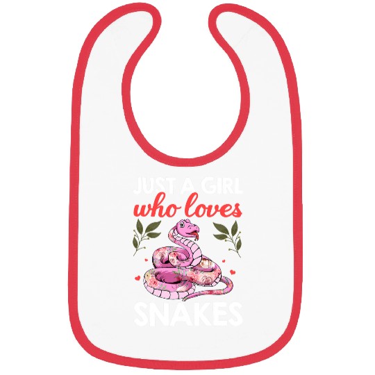 Python Pet Snake Lover Art For Women Girls Ball Python Coral Reptile Bibs
