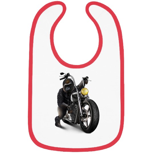 Gorilla Pet Motocross Biker Gorilla Riding Chopper Motorcycle Bibs