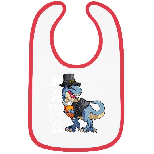 Dinosaur Pet Rawr Thanksgiving Turkey Saurus TRex Pilgrim 1 Bibs