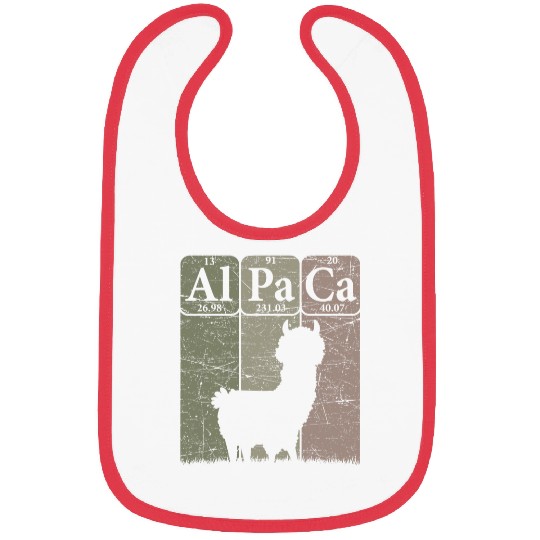 Llama Pet Alpaca Periodic Table Elements Llama Alpaca Vintage Bibs