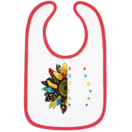 Autism Puzzle Support Autism Kids for Mom Dad Sunflower 2 Bibs
