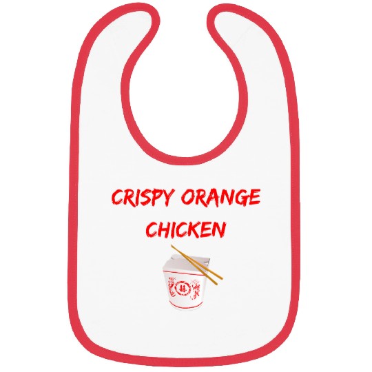 Chicken Pet Graphic Chinese Food ApparelCrispy Orange Bibs