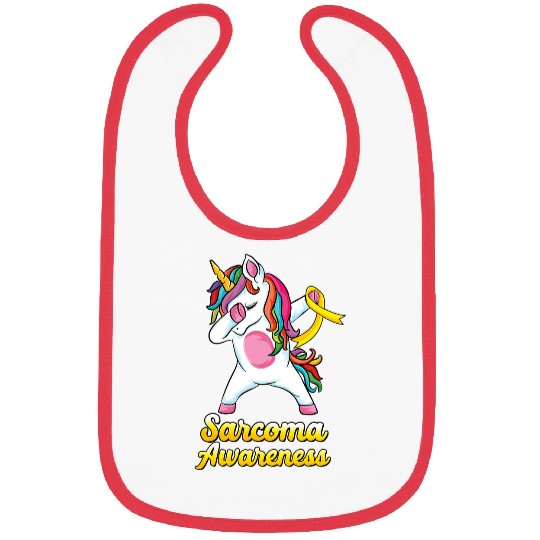Unicorn Pet Cute  unicorn support yellow Ribbon Sarcoma Awareness Bibs