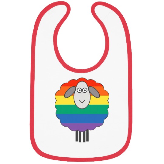 Sheep Pet Rainbow Pride Flag Patterned Bibs