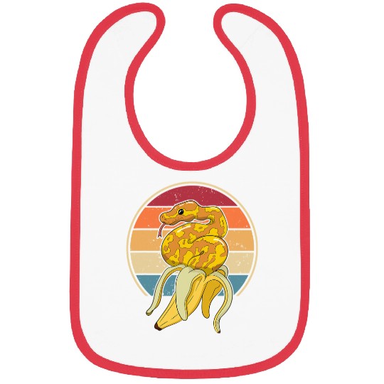 Python Pet Retro Pythonidae Snake Owner Snake Lover Banana Ball Python Bibs