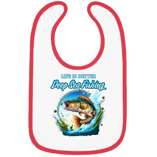 Fishing Fun Deep Sea Fishing Sea Ocean Fish Trout Calico Bass Bibs