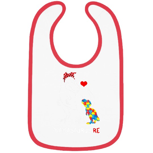 Autism Puzzle Dino Mamasaurus T rexs Dinosaur Mama Saurus Bibs