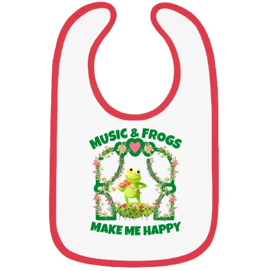 Frog Pet Music frogs Make Me Happy spring funny cute frog toad Bibs