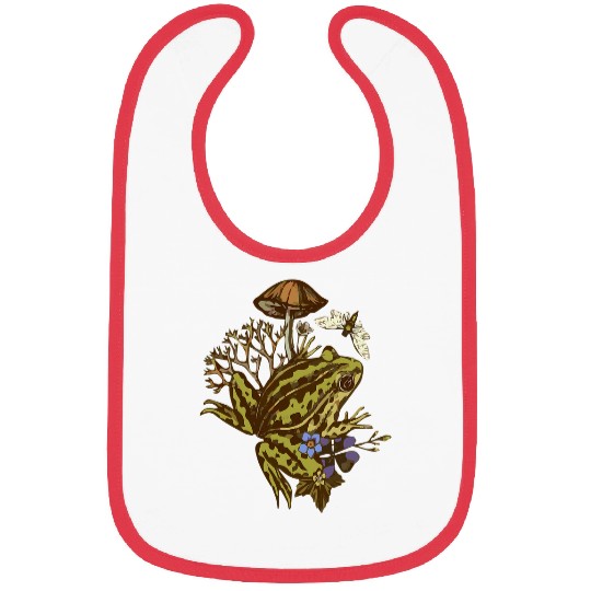 Frog Pet Cottagecore Aesthetic Frog Mushroom Goblincore Bibs