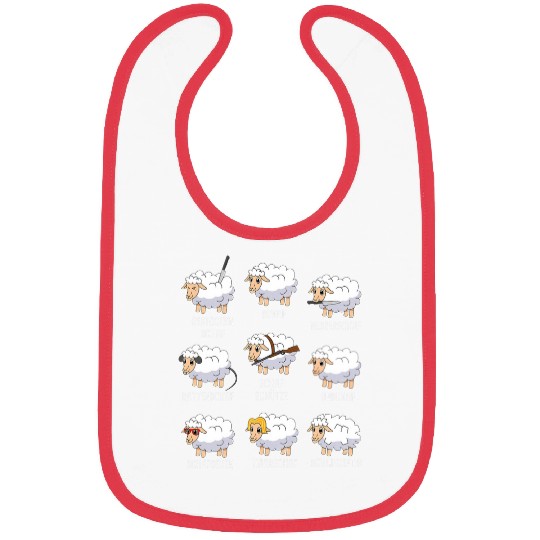 Sheep Pet Farmers Farmer Comic Cartoon Sheep Wool Bibs