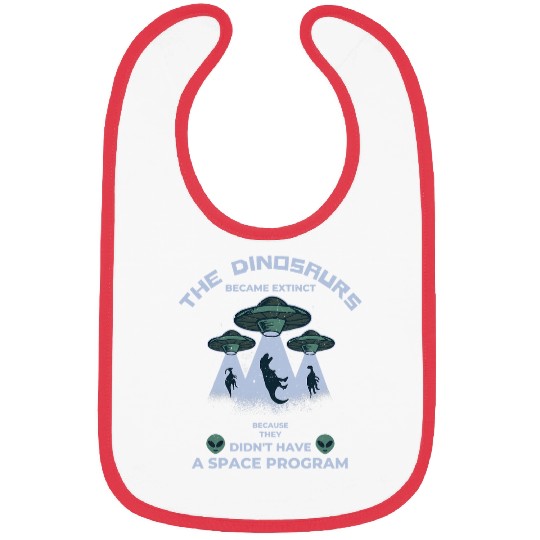 Dinosaur Pet Space Program Alien Abduction UFO Saucer 1 Bibs