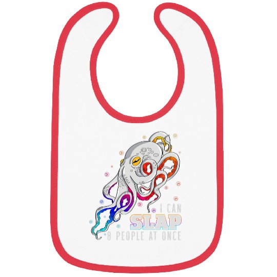 Octopus Pet Angry I Can Slap 8 People Octopus Cool Illustration Bibs