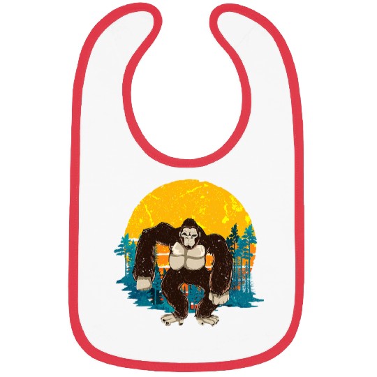Gorilla Pet Forest Tees Retro Animal Ape Monkey Lover Nature Gorilla Bibs
