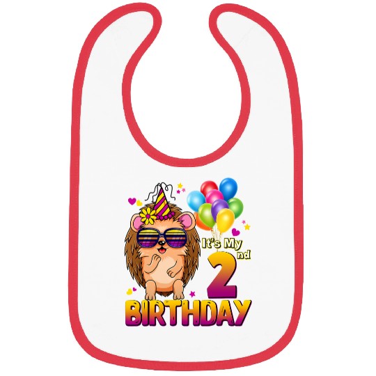Hedgehog Pet 2nd Birthday 2 Years Old Hedgehogs Birthday Bibs