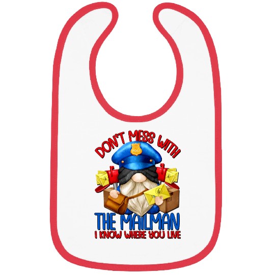 Postal Worker Job Funny Saying For Men Postman Gnome Mailman Postal Worker Bibs