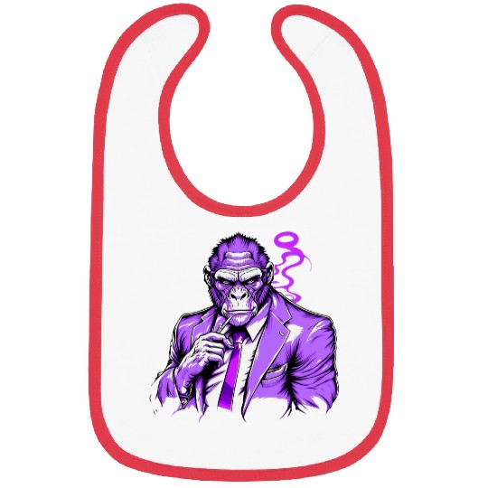 Gorilla Pet Cool Boss Chimpanzee Thinking Ape Monkey Gorilla Bibs