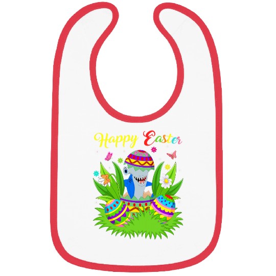 Shark Pet Floral Easter Egg Funny Hammerhead Shark Easter Bibs