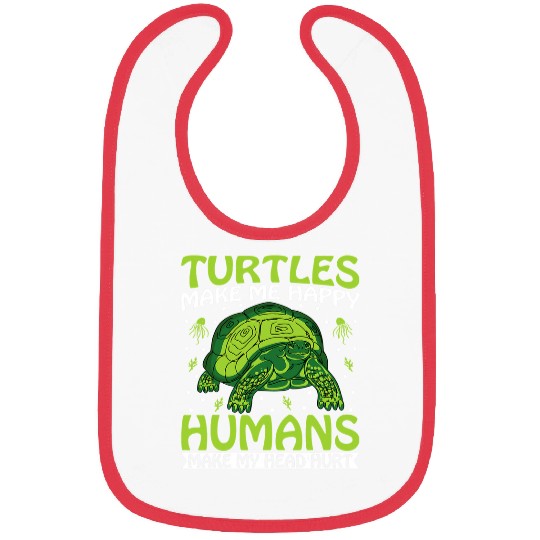 Turtle Pet Make More Happy Funny Turtles Tortoise Lover 51 Bibs
