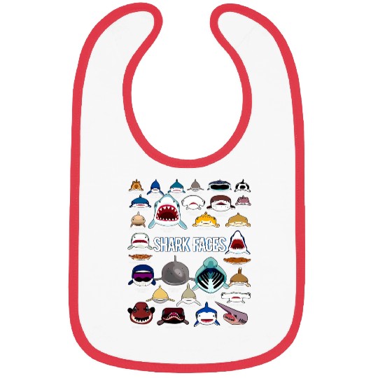 Shark Pet Faces Type Of Shark Funny Bibs