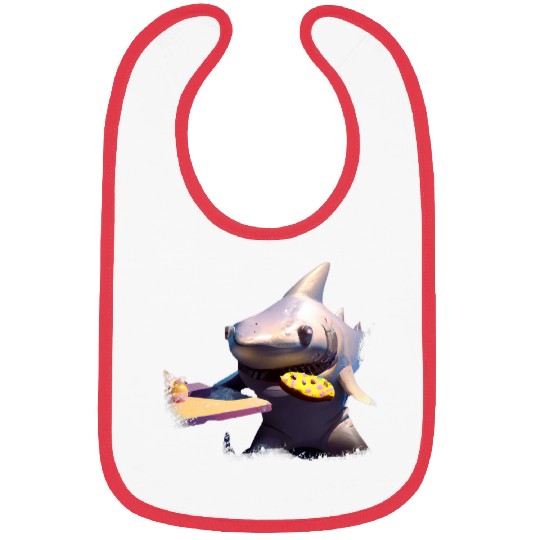 Shark Pet Eating Donut Funny Bibs