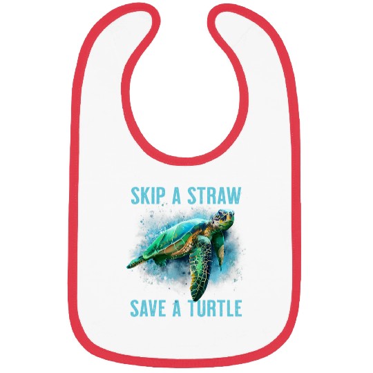 Turtle Pet Skip a Straw Save a Turtle 14 Bibs