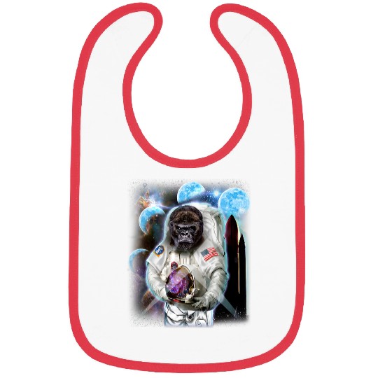 Gorilla Pet Gorilla in Astronaut Suit Space Shuttle Moon Bibs