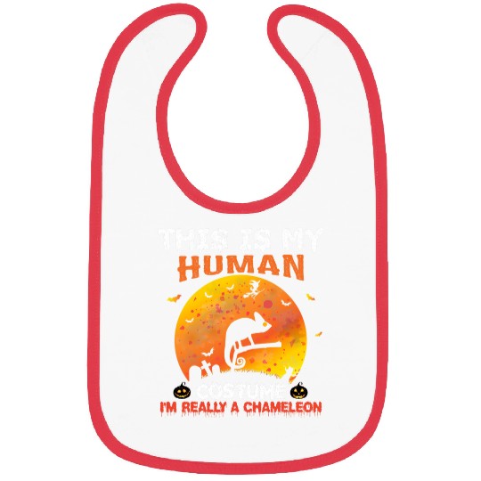 Chameleon Pet This Is My Human Costume Im Really a Chameleon Halloween Bibs