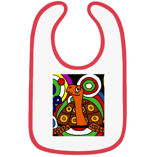 Turtle Pet Smiletodaytees Cute Artistic Box Turtle Abstract Art Bibs