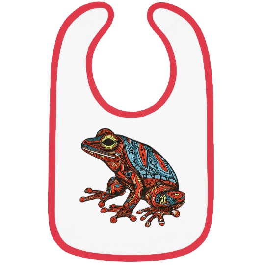 Frog Pet Native American Indian Style Art Pacific Northwest 04 Bibs