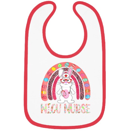nurses Job Rainbow NICU nurses Easter nurses Floral Bunny Tee Bibs