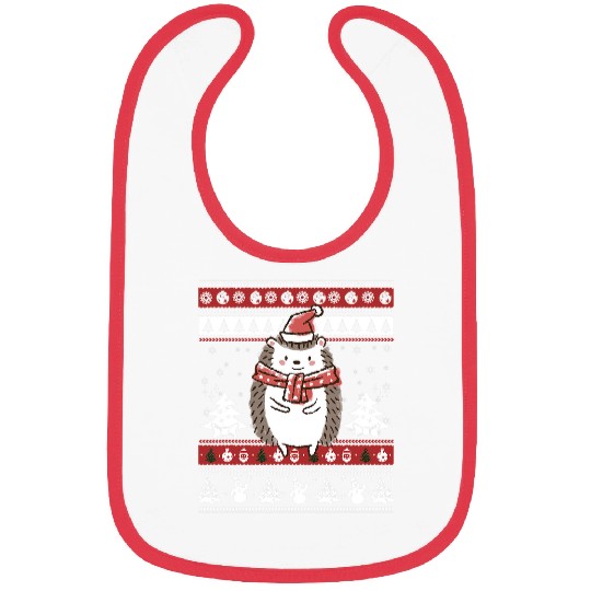 Hedgehog Pet Christmas Design Hedgehogs Lover Bibs