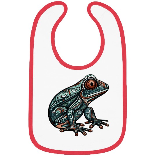 Frog Pet Native American Indian Style Art Pacific Northwest Bibs