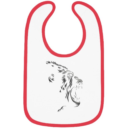 Gorilla Pet tribal Gorilla attack art Bibs