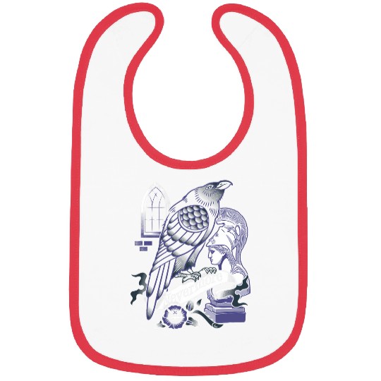 Book Fun Nevermore Raven Gothic Poetry Book Lover Poe Bibs