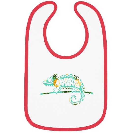 Chameleon Pet with Tropical pineapples Pattern Bibs