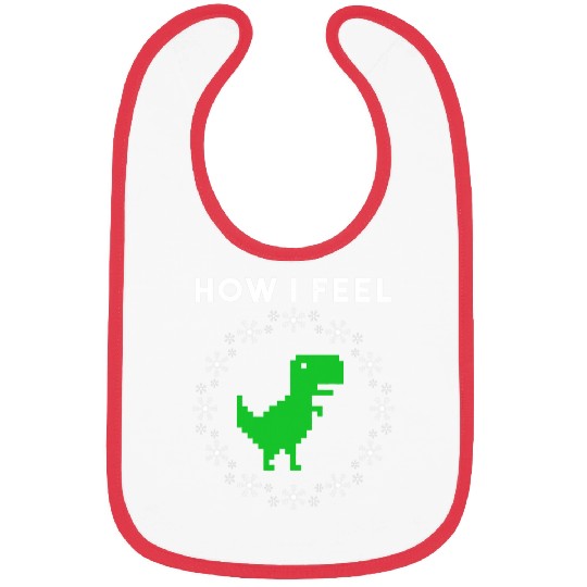Dinosaur Pet Surrounded By Snowflakes Funny Old School Boomer Bibs
