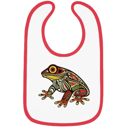 Frog Pet Native American Indian Style Art Pacific Northwest 10 Bibs