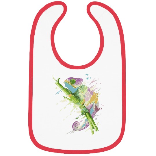 Chameleon Pet Watercolor Chameleon Lizard Chamaeleon Herpetology Bibs
