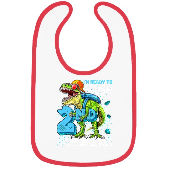 Dinosaur Pet Ready To Crush 2nd Grade Dinosaur Back to School Boys Bibs