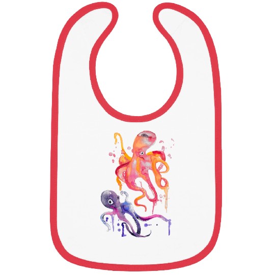 Octopus Pet art Sea Life paintings Environmentalist Conservation Bibs