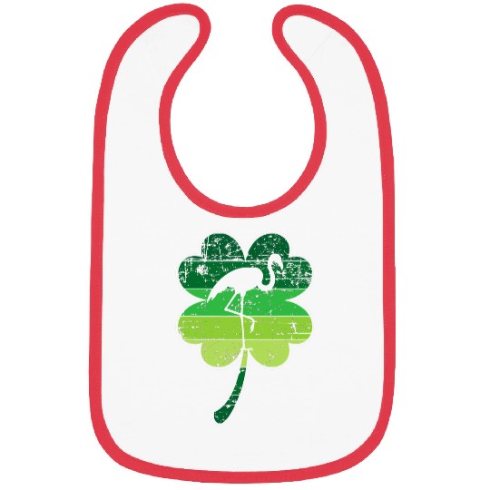 Flamingo Pet Bird Lovers Shamrock Irish St Patricks Day Bibs