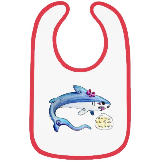 Shark Pet Funny and Cute Tsundere Anime Thresher Shark Senpai Bibs