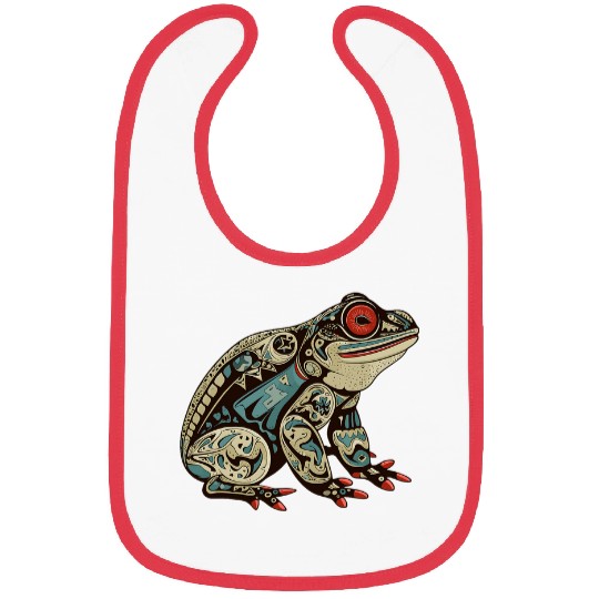 Frog Pet Native American Indian Style Art Pacific Northwest 6 Bibs