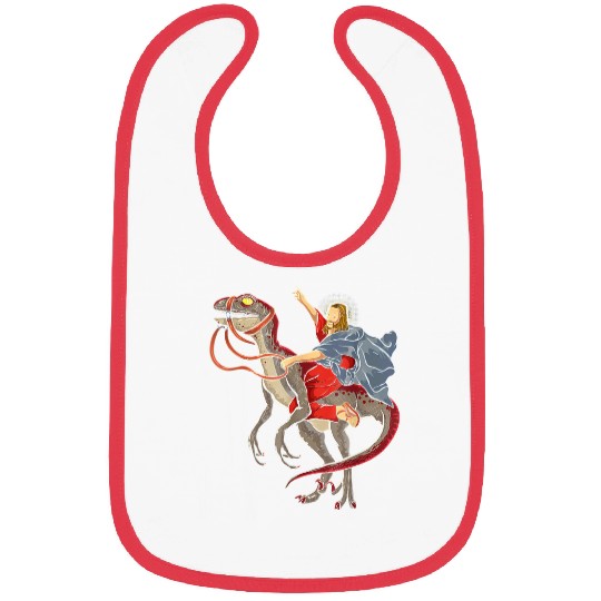 Dinosaur Pet Jesus Riding Dinosaur T rexs Jesus Christian 1 Bibs