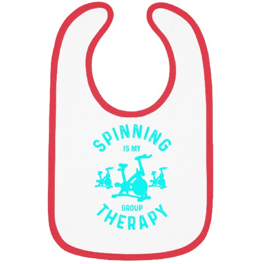 Womens Funny Spin Class SPINNING IS MY GROUP THERAPY Fitness Bibs