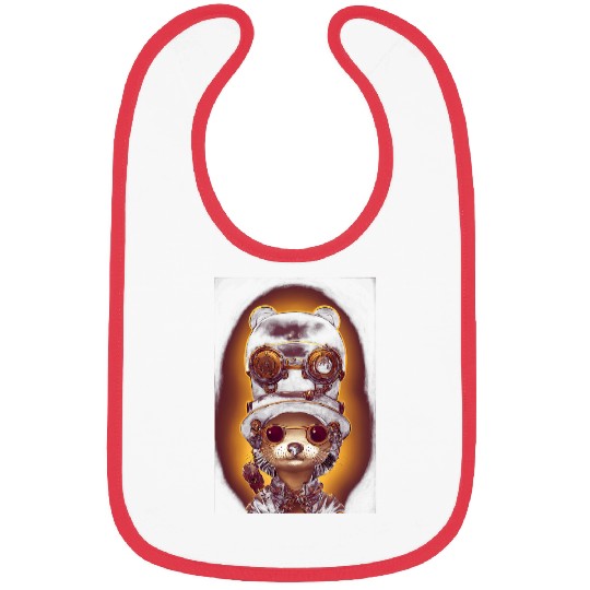 Otter Pet Otters Friendly Smiling Adorable Steampunk Female Otter Bibs