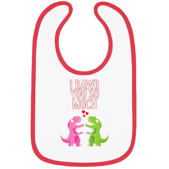 Dinosaur Pet I Rawr You So Much Valentines Day Dinosaur T rexs Couples Boy Bibs