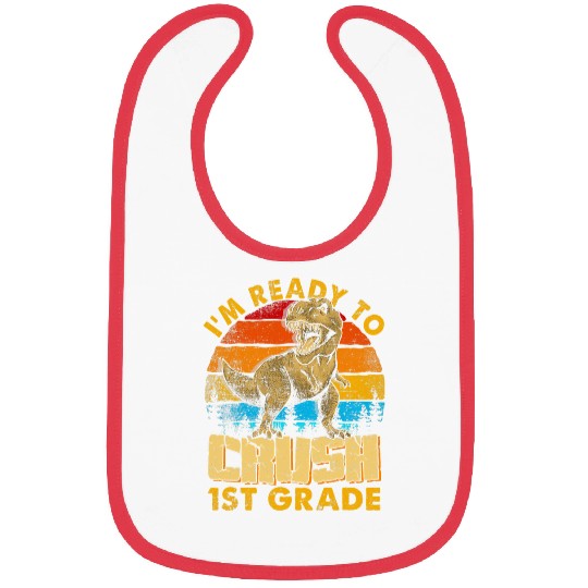 Dinosaur Pet Ready to Crush 1st grade Back to School Bibs