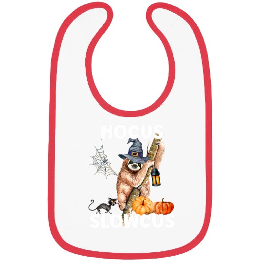Sloth Pet Hocus Slowcus Halloween Sloth Witch Hat Spider Pumpkin Bibs